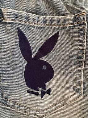 Playboy Navy Bunny Patch Denim Jeans - Unbranded